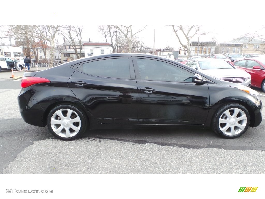 2012 Elantra Limited - Black Noir Pearl / Gray photo #7