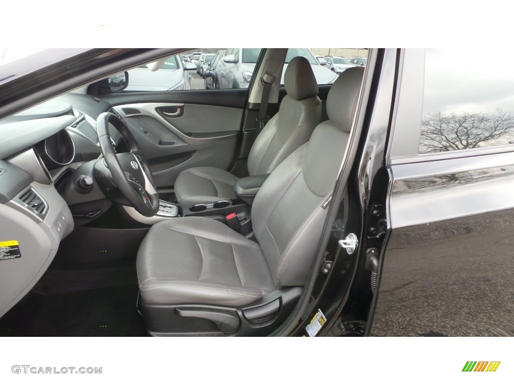 2012 Elantra Limited - Black Noir Pearl / Gray photo #8