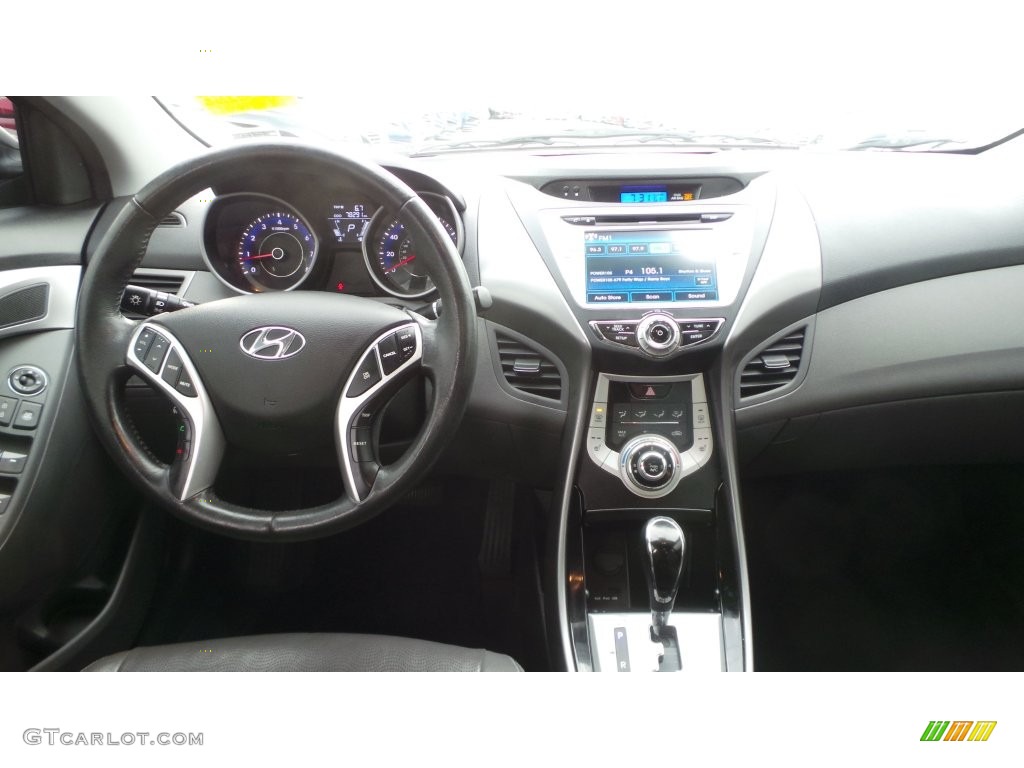 2012 Elantra Limited - Black Noir Pearl / Gray photo #10