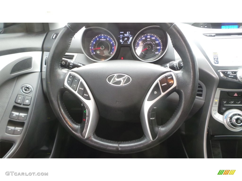 2012 Elantra Limited - Black Noir Pearl / Gray photo #12