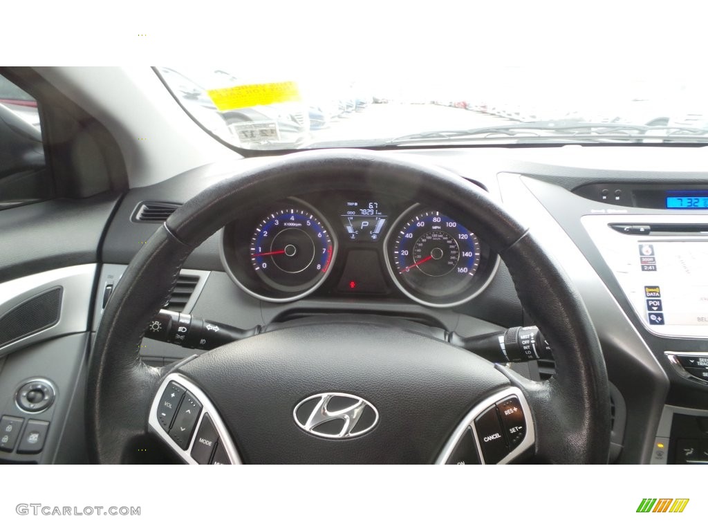 2012 Elantra Limited - Black Noir Pearl / Gray photo #13