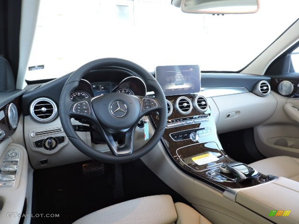 Silk Beige/Black Interior 2016 Mercedes-Benz C 300 4Matic Sedan Photo #110512052