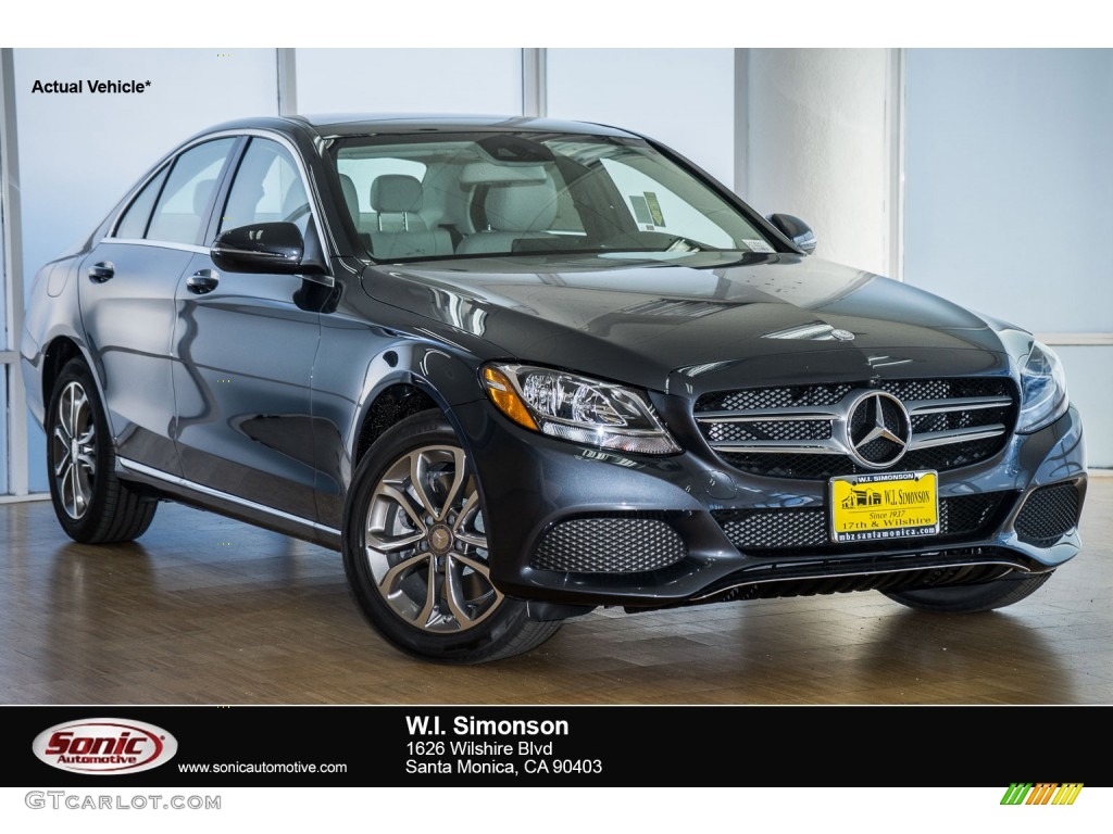 2016 C 300 4Matic Sedan - Steel Grey Metallic / Crystal Grey/Black photo #1