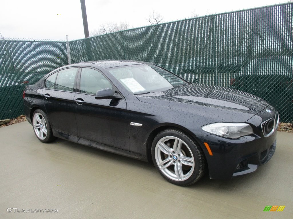 2013 5 Series 535i xDrive Sedan - Jet Black / Oyster/Black photo #1