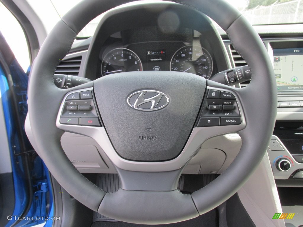 2017 Hyundai Elantra Limited Gray Steering Wheel Photo 110531516