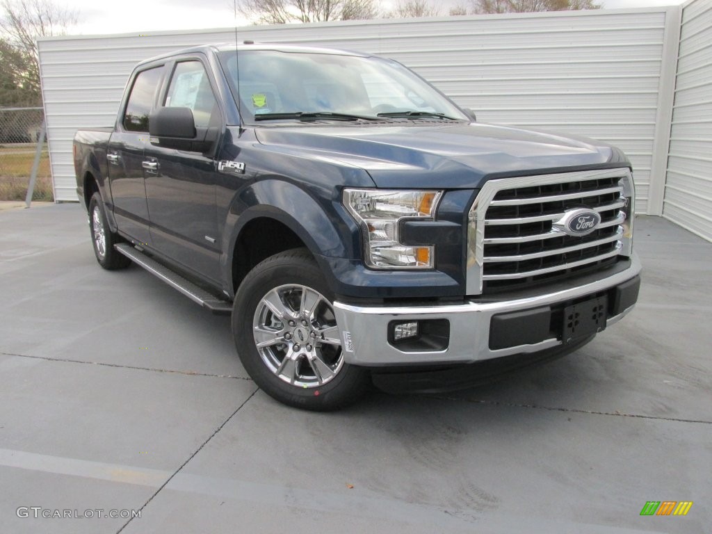 2016 F150 XLT SuperCrew - Blue Jeans / Medium Earth Gray photo #2