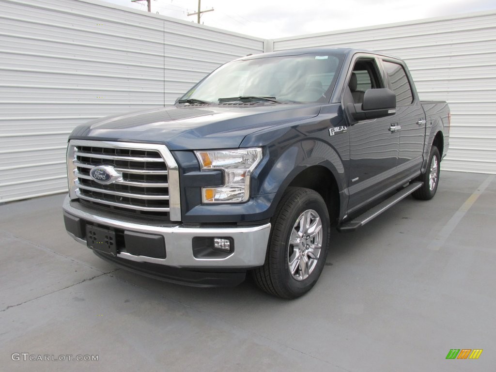 2016 F150 XLT SuperCrew - Blue Jeans / Medium Earth Gray photo #7