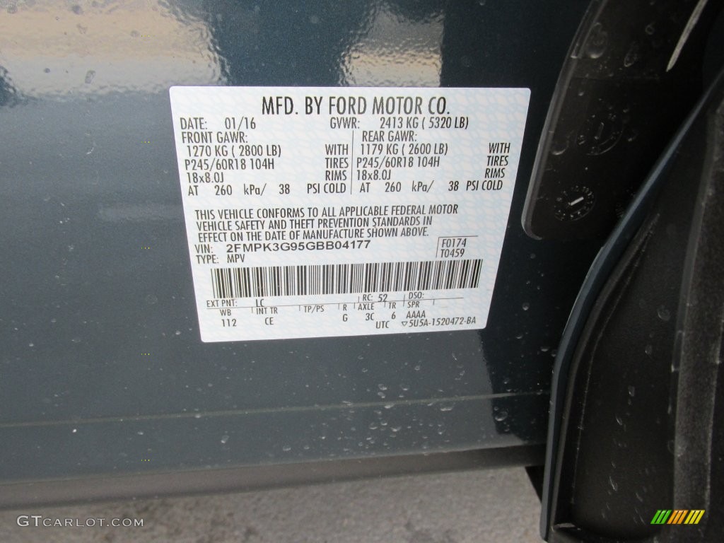 2016 Ford Edge SE Color Code Photos