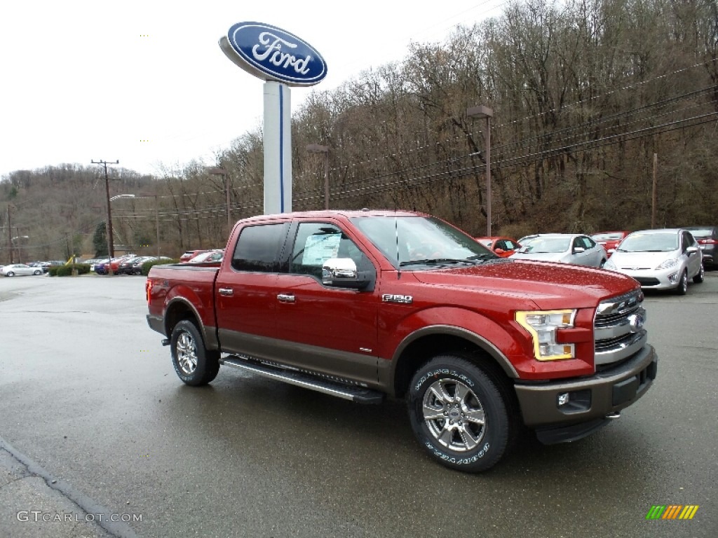 2016 F150 Lariat SuperCrew 4x4 - Ruby Red / Black photo #4