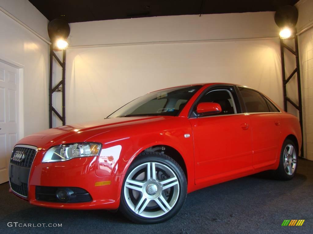 2008 A4 2.0T quattro Sedan - Brilliant Red / Black photo #1