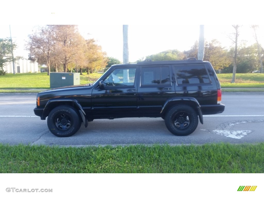 2001 Cherokee Sport 4x4 - Black / Agate photo #2