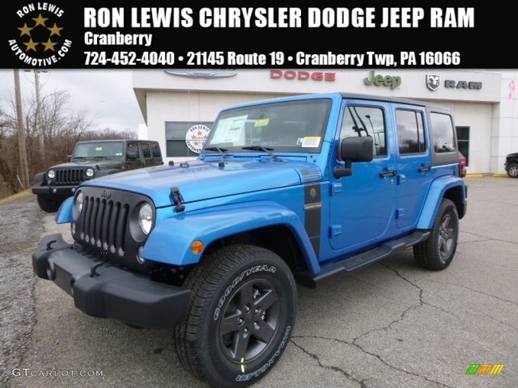 2016 Wrangler Unlimited Sport 4x4 - Hydro Blue Pearl / Black photo #1