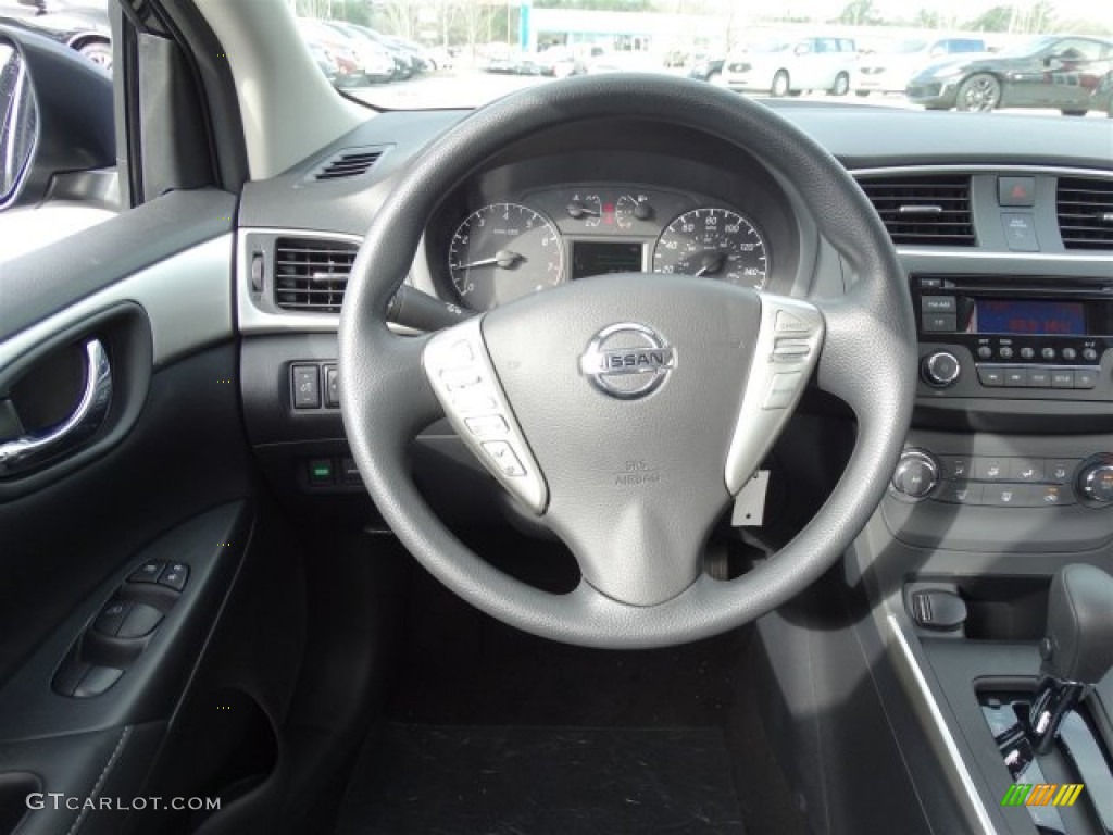 2016 Nissan Sentra S Charcoal Steering Wheel Photo #110560018