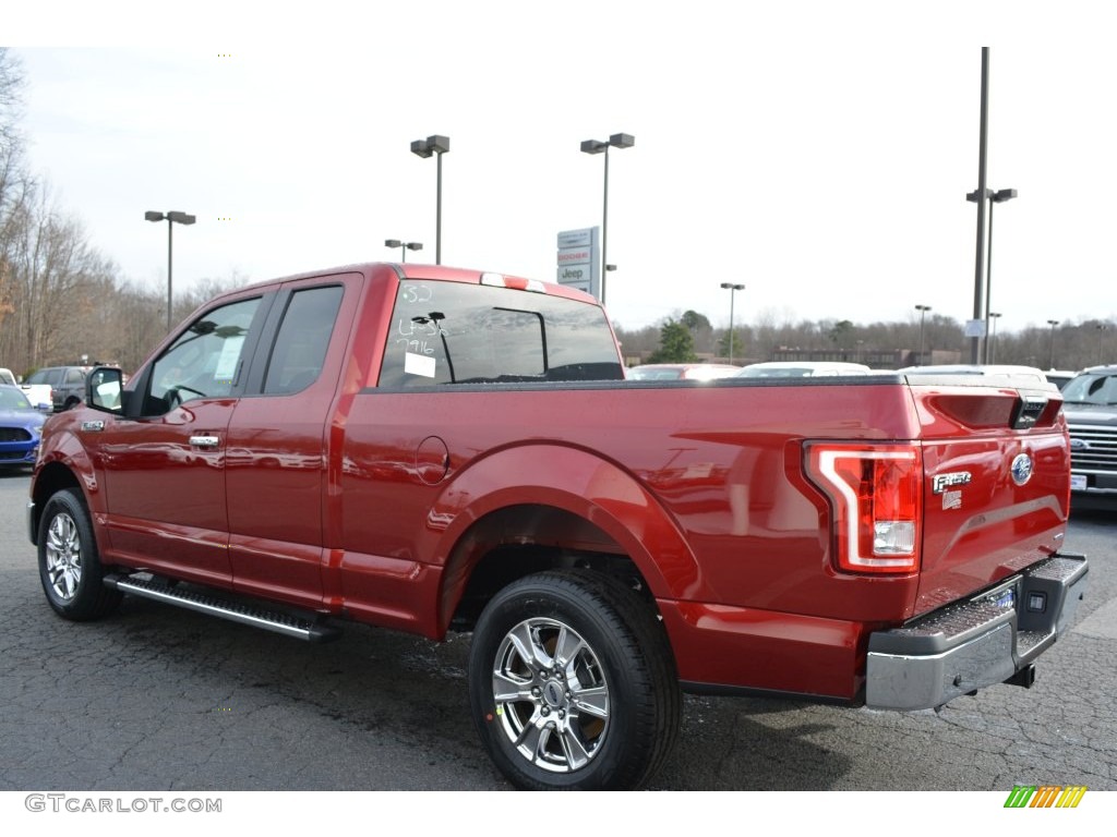 2016 F150 XLT SuperCab - Ruby Red / Medium Earth Gray photo #3