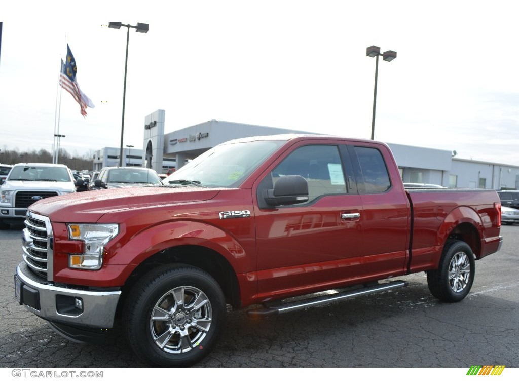 2016 F150 XLT SuperCab - Ruby Red / Medium Earth Gray photo #4