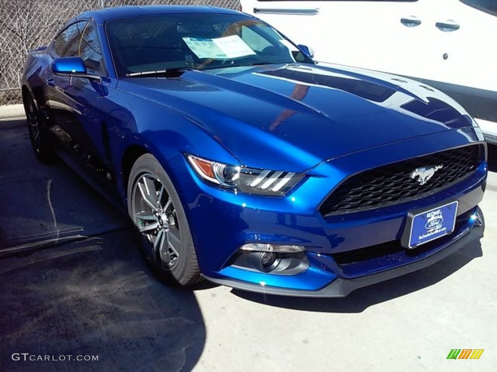 2016 Mustang EcoBoost Coupe - Deep Impact Blue Metallic / Ebony photo #1
