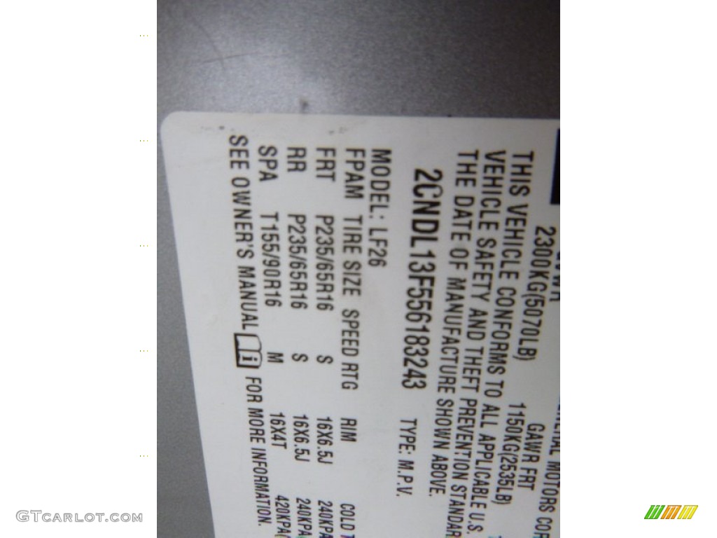 2005 Equinox LS - Galaxy Silver Metallic / Light Gray photo #16