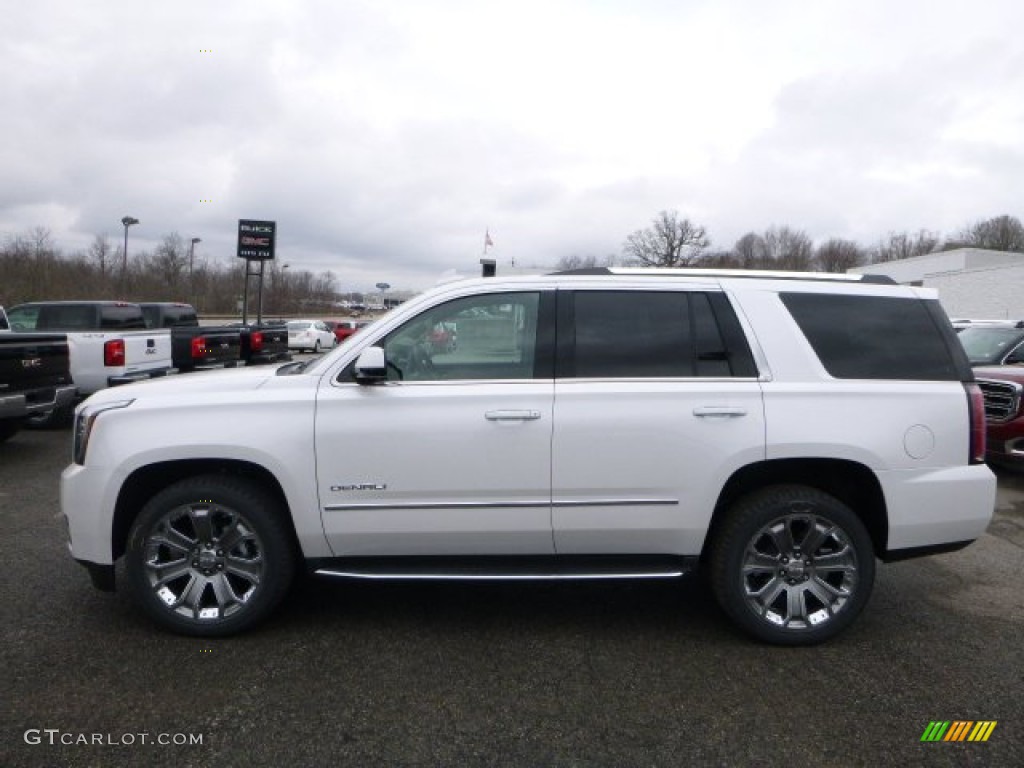 2016 Yukon Denali 4WD - White Frost Tricoat / Cocoa/Dark Atmosphere photo #6