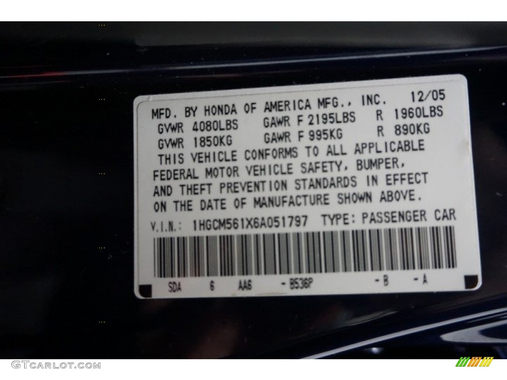 2006 Accord Value Package Sedan - Royal Blue Pearl / Gray photo #14