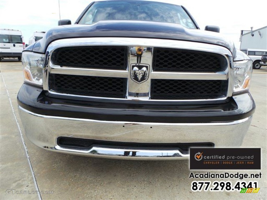 2011 Ram 1500 Big Horn Quad Cab - Brilliant Black Crystal Pearl / Dark Slate Gray/Medium Graystone photo #13