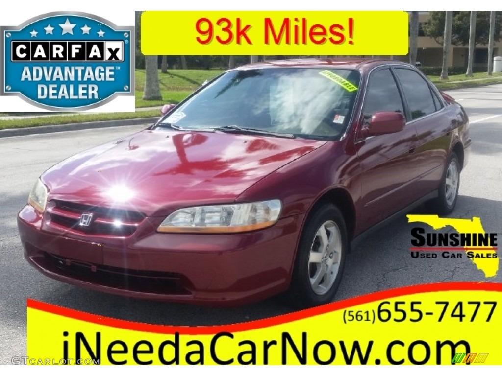 2000 Accord SE Sedan - Ruby Red Pearl / Ivory photo #1