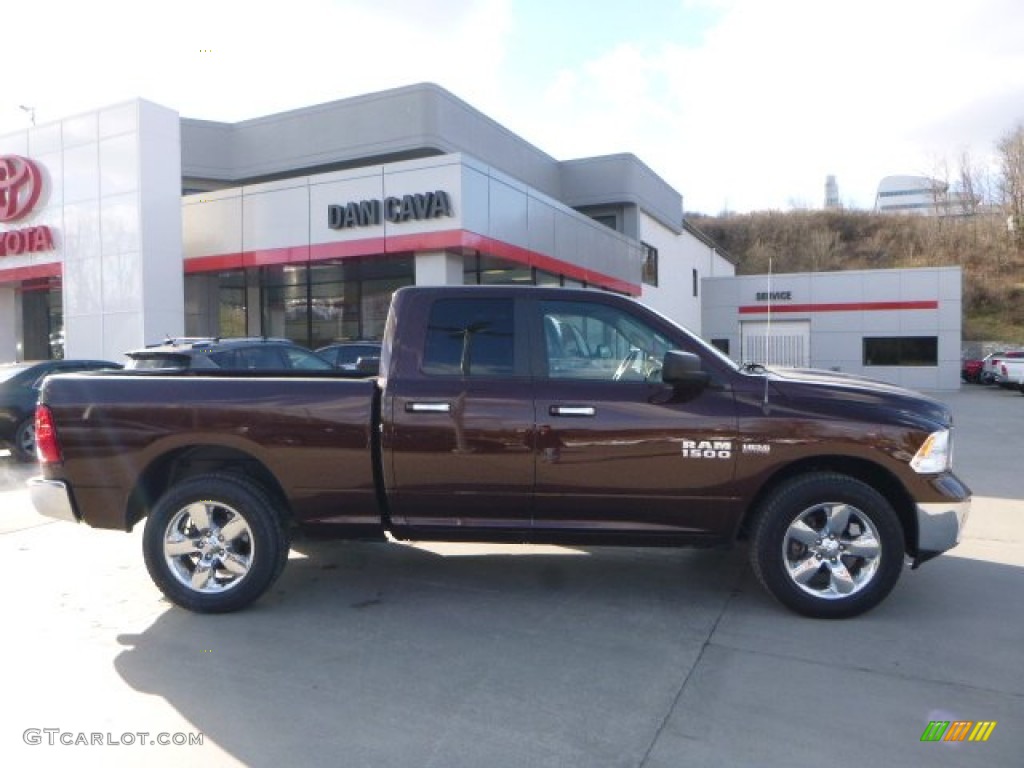 2014 1500 SLT Quad Cab 4x4 - Western Brown / Canyon Brown/Light Frost Beige photo #7