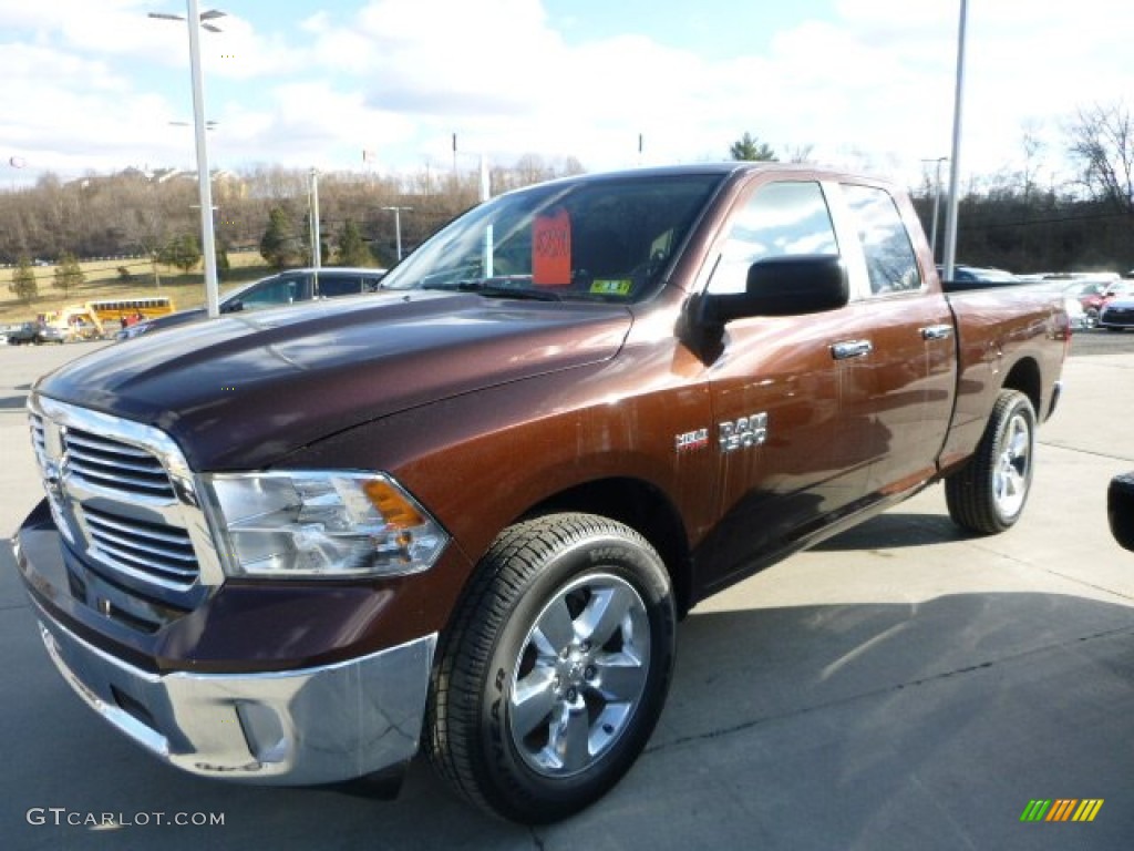 2014 1500 SLT Quad Cab 4x4 - Western Brown / Canyon Brown/Light Frost Beige photo #11