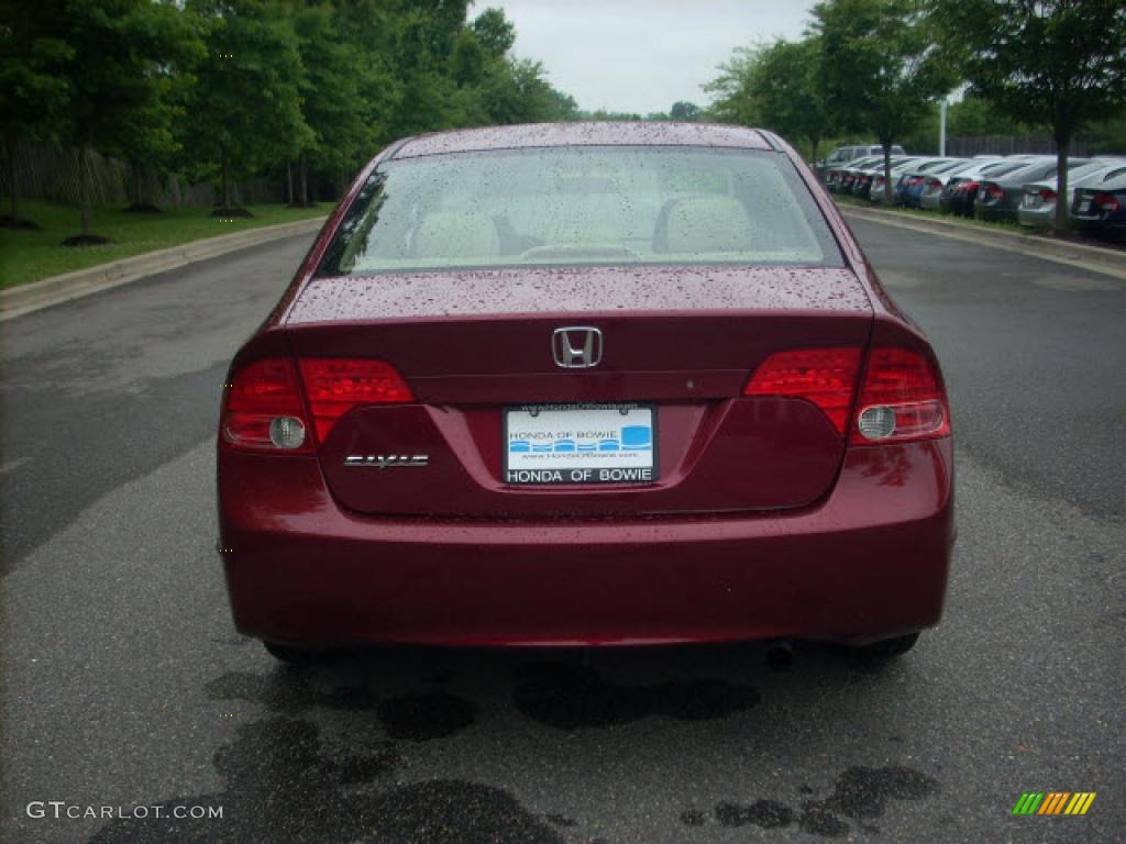 2007 Civic LX Sedan - Tango Red Pearl / Ivory photo #4