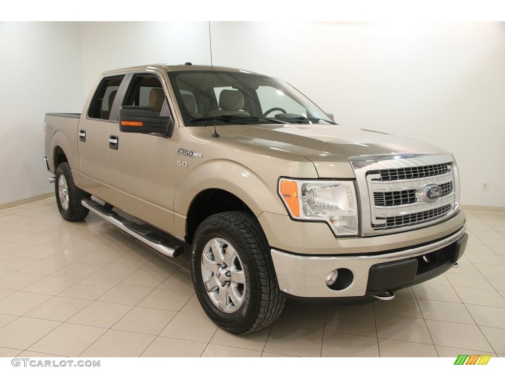 2013 F150 XLT SuperCrew 4x4 - Pale Adobe Metallic / Adobe photo #1