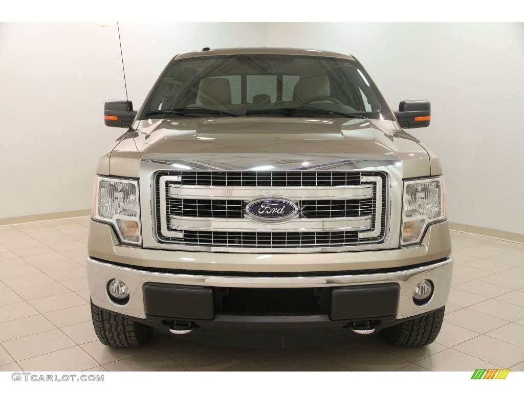 2013 F150 XLT SuperCrew 4x4 - Pale Adobe Metallic / Adobe photo #2