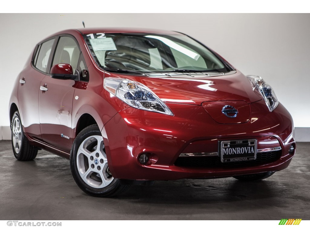 2012 LEAF SL - Cayenne Red / Light Gray photo #12