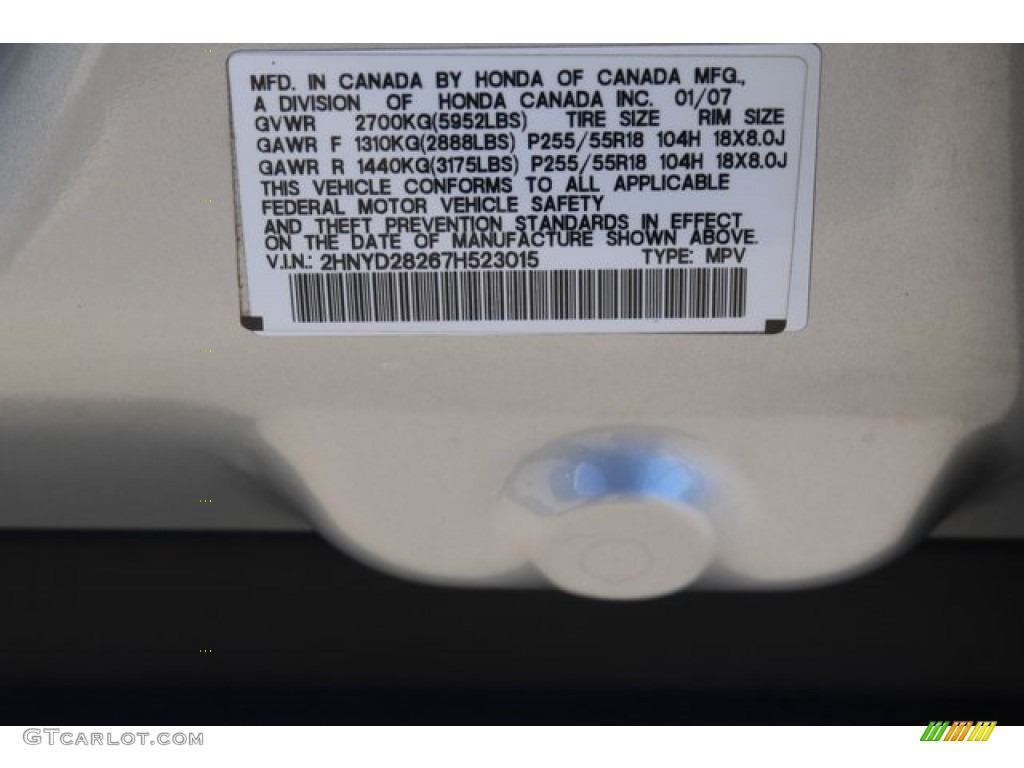 2007 MDX  - Billet Silver Metallic / Taupe photo #43