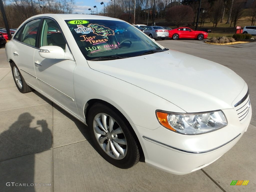 2008 Azera Limited - Powder White Pearl / Beige photo #7