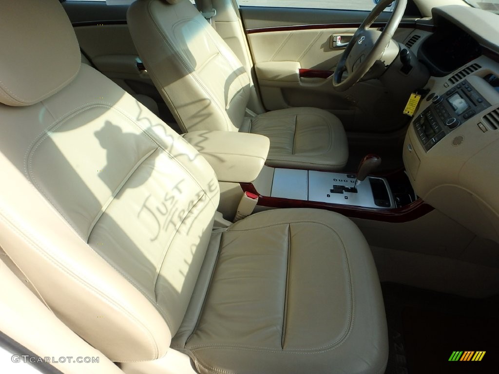 2008 Azera Limited - Powder White Pearl / Beige photo #10
