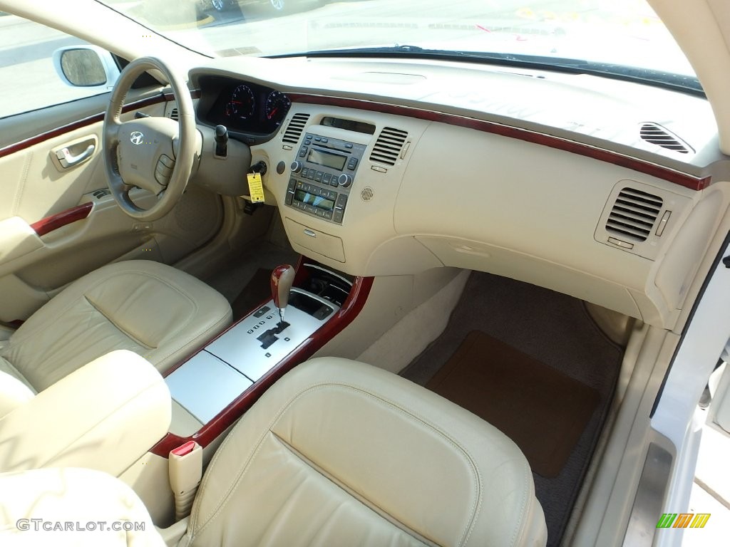 2008 Azera Limited - Powder White Pearl / Beige photo #11