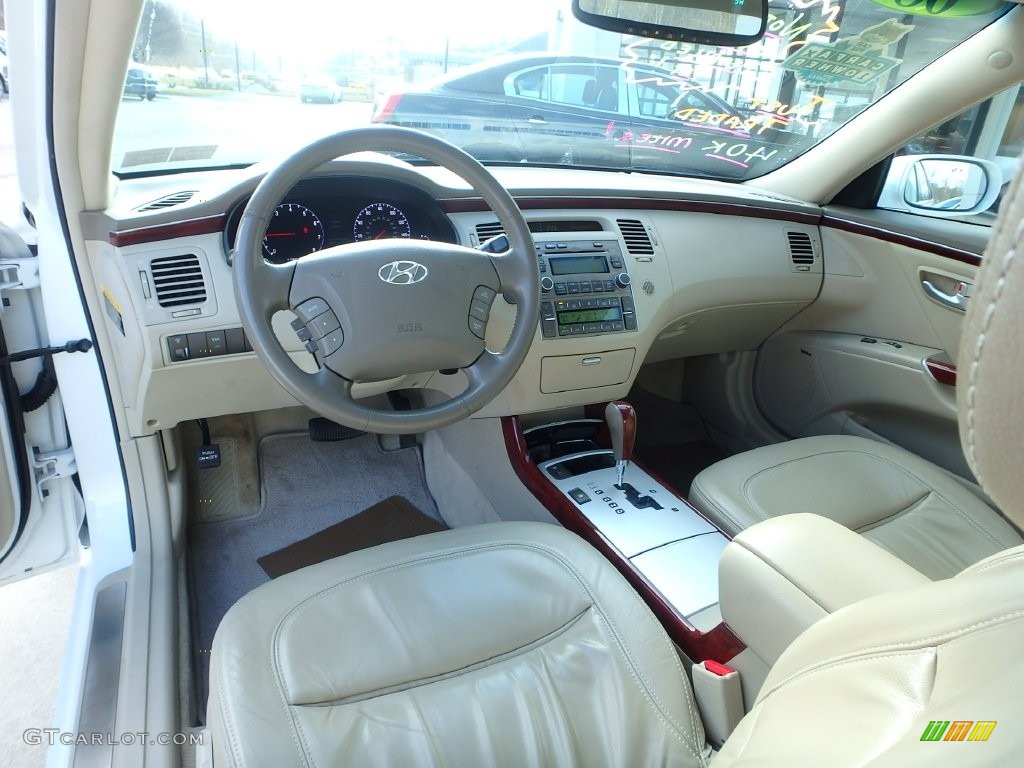 2008 Azera Limited - Powder White Pearl / Beige photo #18