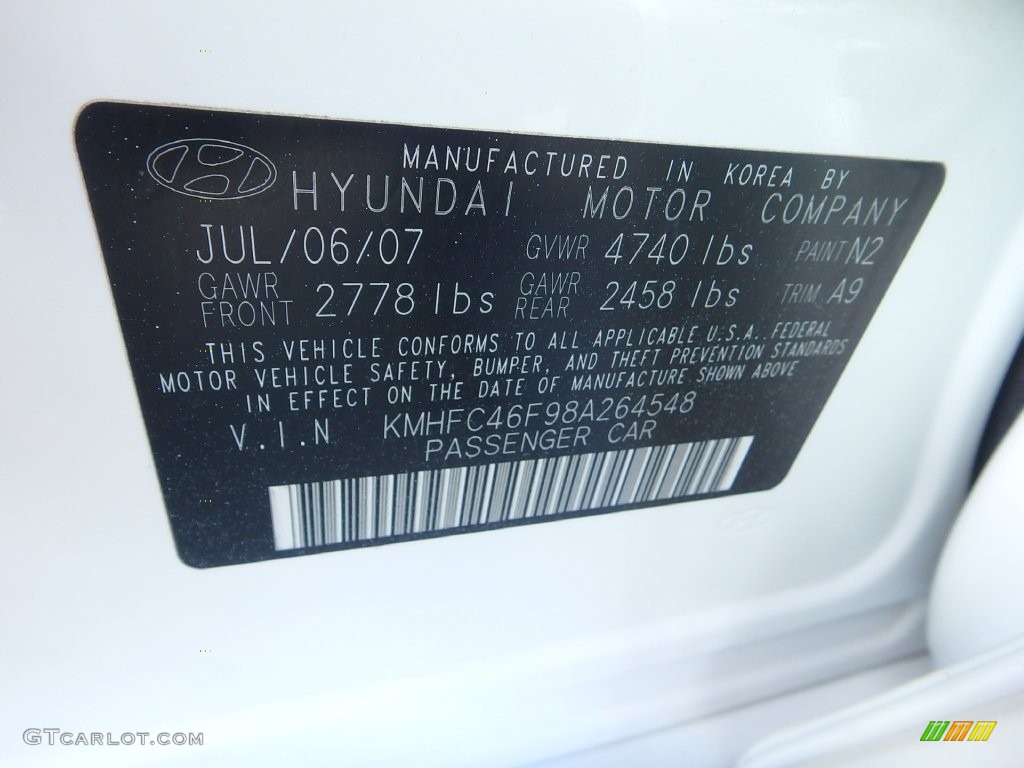 2008 Azera Limited - Powder White Pearl / Beige photo #24