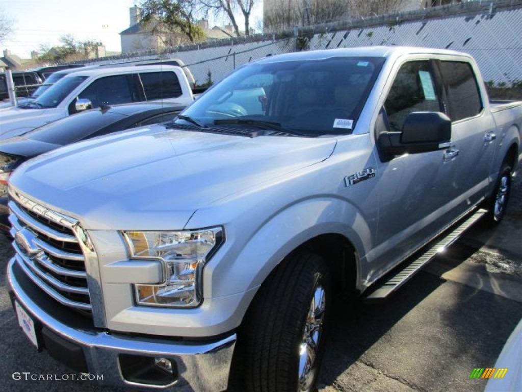 2016 F150 XLT SuperCrew - Ingot Silver / Medium Earth Gray photo #2