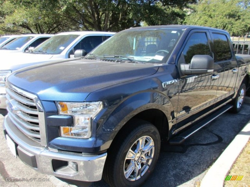 2016 F150 XLT SuperCrew - Blue Jeans / Medium Earth Gray photo #2