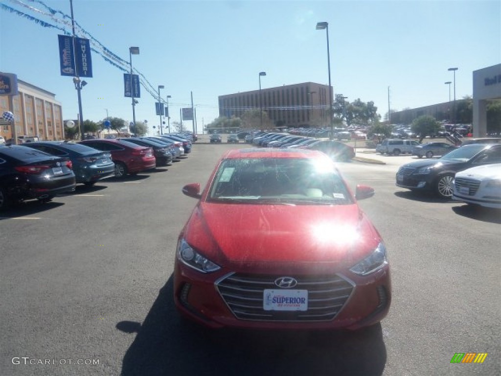 2017 Elantra Limited - Red / Beige photo #5