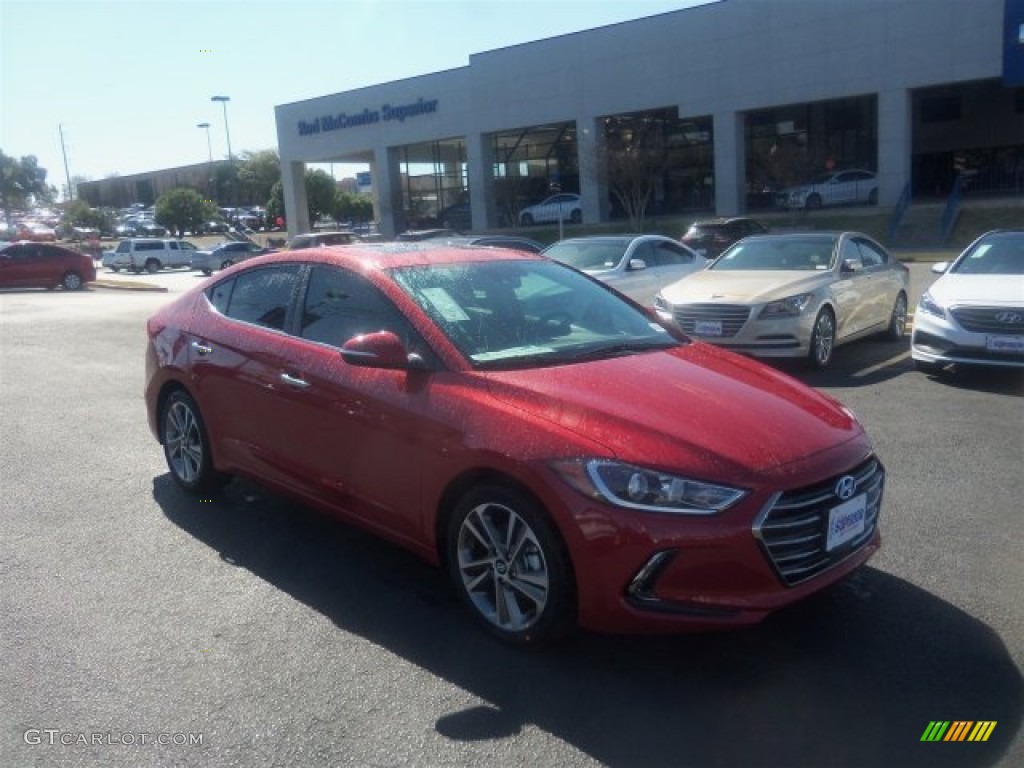 2017 Elantra Limited - Red / Beige photo #24