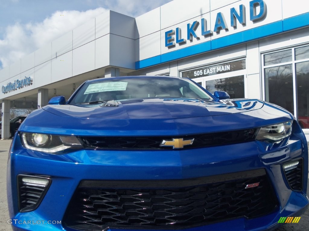 2016 Camaro SS Coupe - Hyper Blue Metallic / Medium Ash Gray photo #69