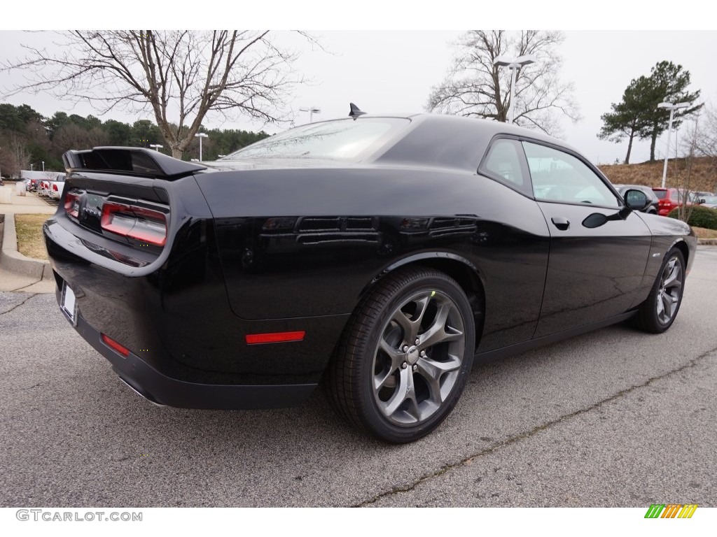2016 Challenger R/T Plus - Pitch Black / Black/Ruby Red photo #3