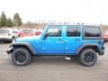 2016 Hydro Blue Pearl Jeep Wrangler Unlimited Sport 4x4  photo #3