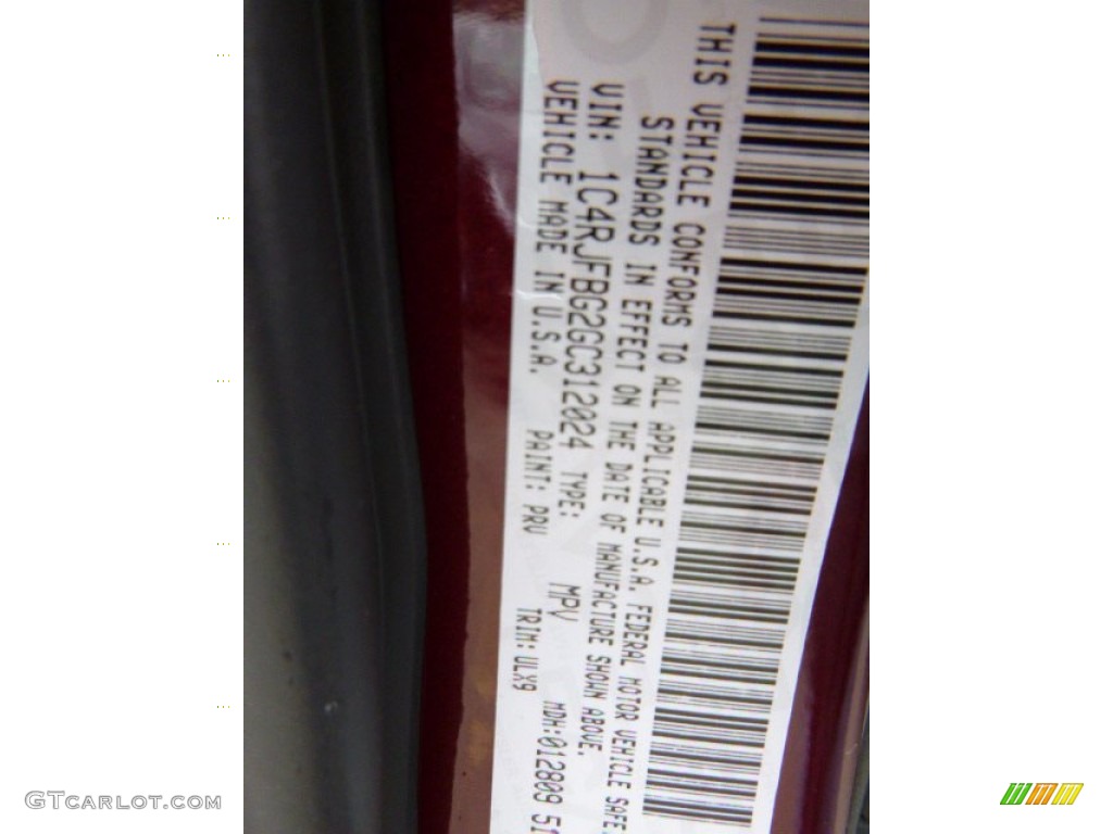 2016 Grand Cherokee Color Code PRV for Velvet Red Pearl Photo #110656013