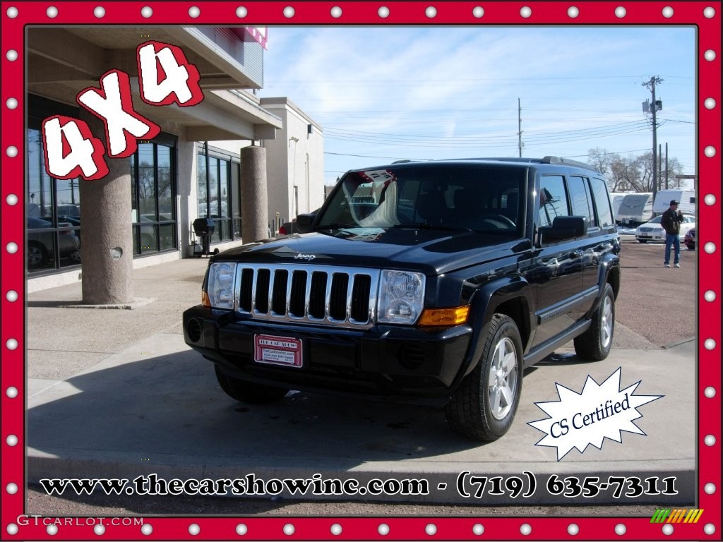 2008 Commander Sport 4x4 - Brilliant Black Crystal Pearl / Dark Slate Gray photo #1