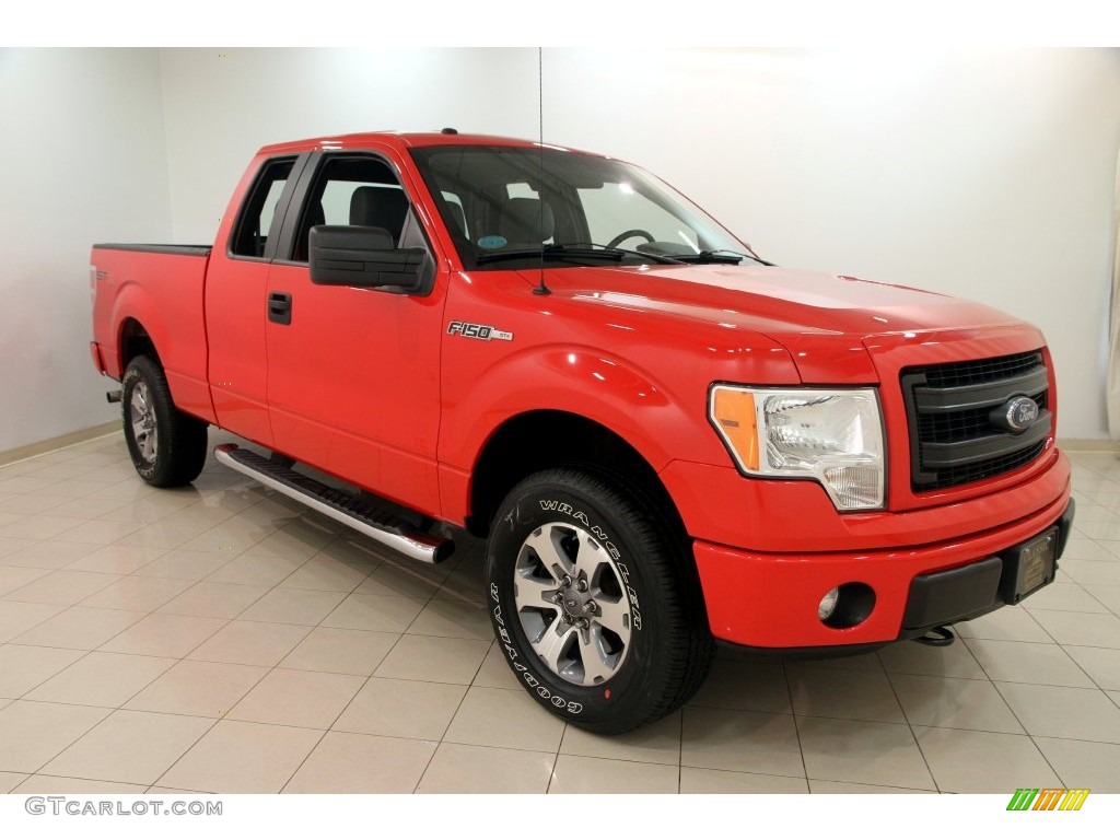 2013 F150 STX SuperCab 4x4 - Race Red / Steel Gray photo #1