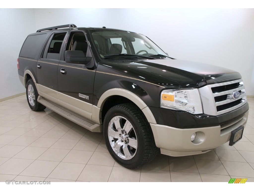 2007 Expedition EL Eddie Bauer - Black / Camel/Grey Stone photo #1
