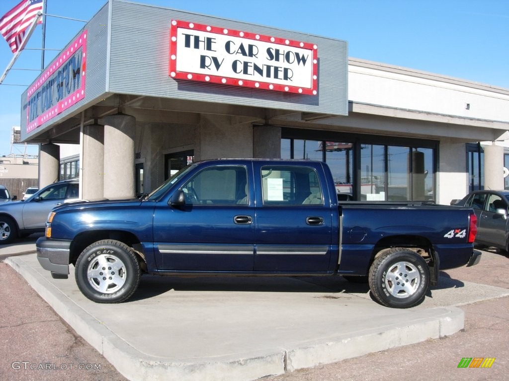2005 Silverado 1500 LS Crew Cab 4x4 - Dark Blue Metallic / Dark Charcoal photo #2