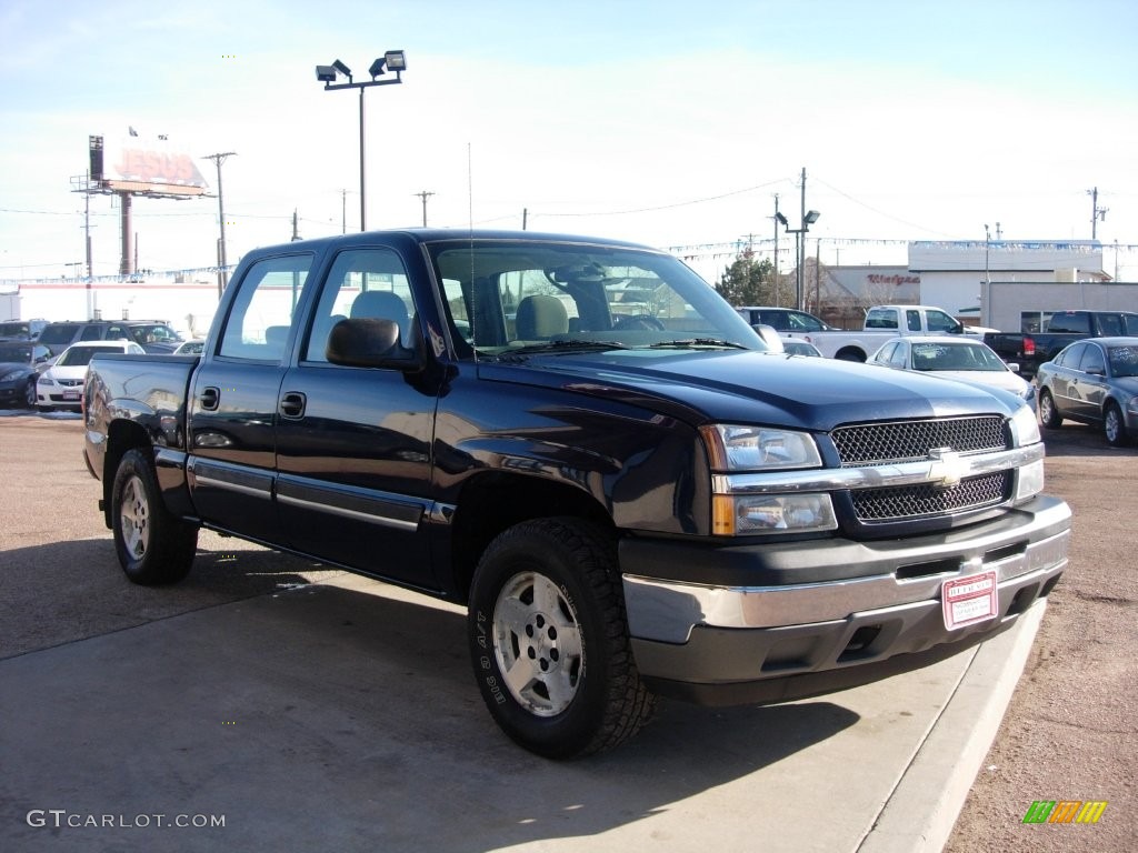 2005 Silverado 1500 LS Crew Cab 4x4 - Dark Blue Metallic / Dark Charcoal photo #7